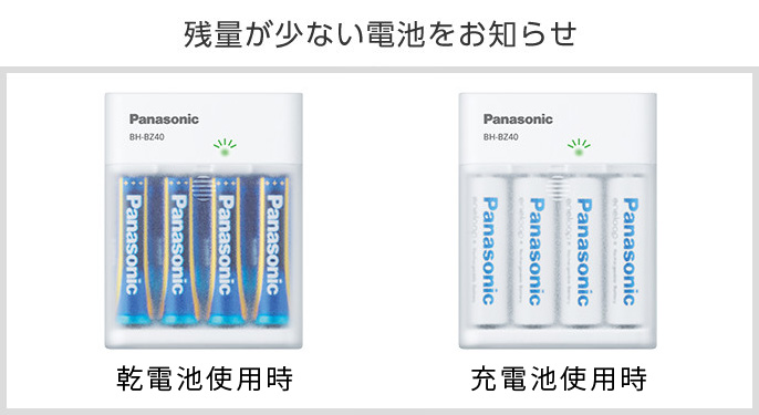 Panasonic-BH-BZ40K 電池残量をお知らせ